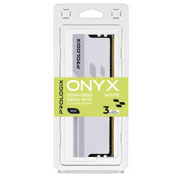 Фото - Память DDR ProLogix DDR4 8GB/3200 Prologix Onyx White RGB (PRO8GB3200YWR4)