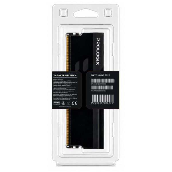 Фото - Пам'ять DDR ProLogix DDR4 8GB/3600 Prologix Onyx Black (PRO8GB3600YB4)