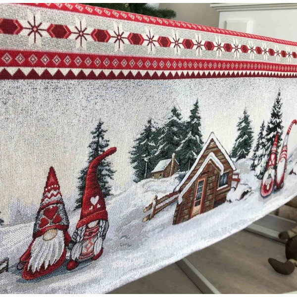 Фото - Скатертина прямокутна Прованс 135х300 Snowfall (023411)