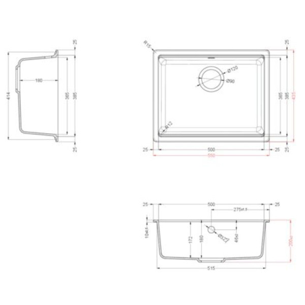 Фото - Мойка кухонная Elleci TIME 105 under top Bianco Soft 39