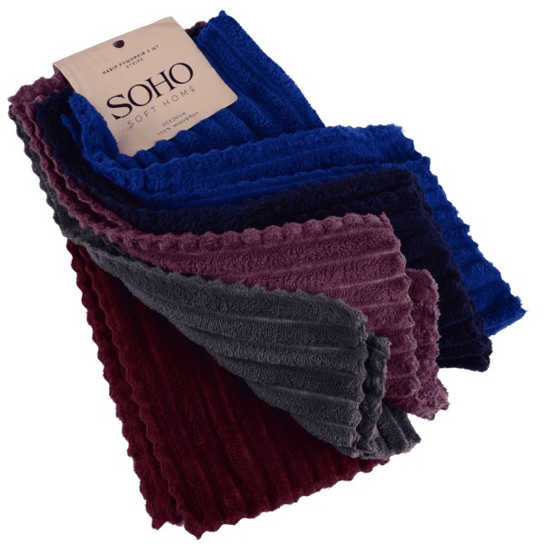 Фото - Набір рушників SOHO 30*30см мікроф. Stripe 5 шт.