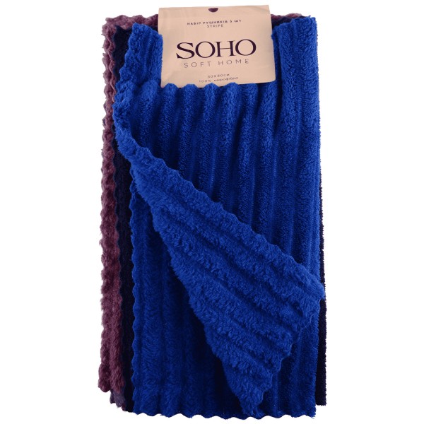 Фото - Набір рушників SOHO 30*30см мікроф. Stripe 5 шт.