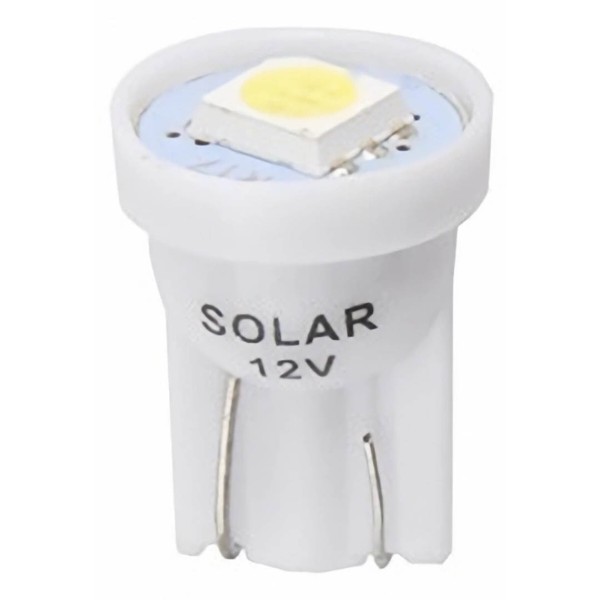 Фото - Автолампа Solar LED 12V T10 W2.1x9.5d 1smd 5050 white 2 шт. (LS245_B2)