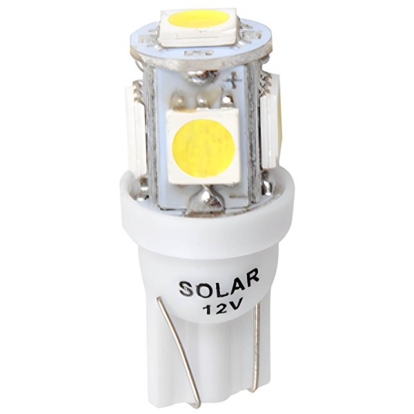 Фото - Автолампа Solar LED 12V T10 W2.1x9.5d 5smd 5050 white 2 шт. (LS243_B2)