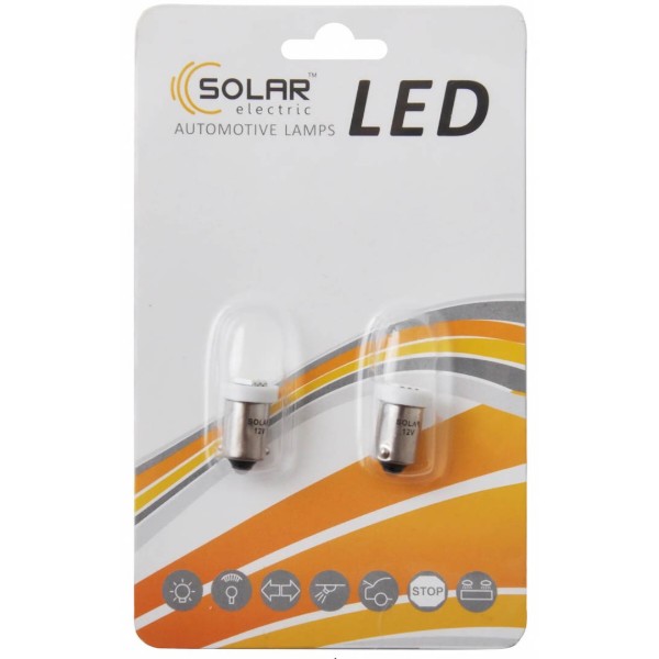 Фото - Автолампа Solar LED 12V T8.5 BA9s 1smd 5050 white 2 шт. (LS247_B2)