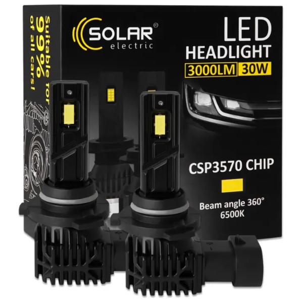 Фото - Автолампа Solar HB3(9005) 12V 30W 3000Lm 6500K CSP3570 2 шт. (8405S2)