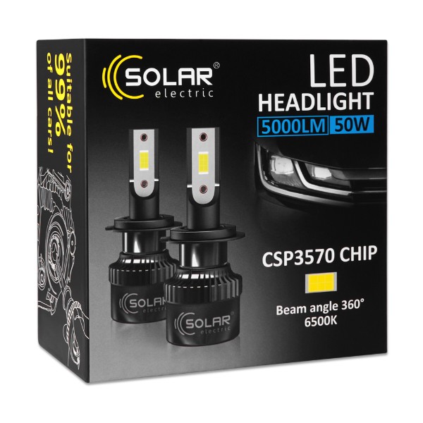 Фото - Автолампа Solar H7 12/24V 50W 5000Lm 6500K CSP3570 2 шт. (8507S2)