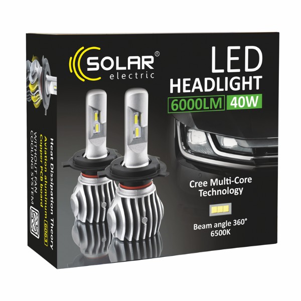 Фото - Автолампа Solar H11 CANBUS 12/24V 6500K 6000Lm 40W Cree Chip 1860 (8611)