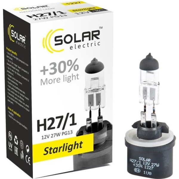 Фото - Автолампа Solar H27/1 12V 27W PG13 (1227)