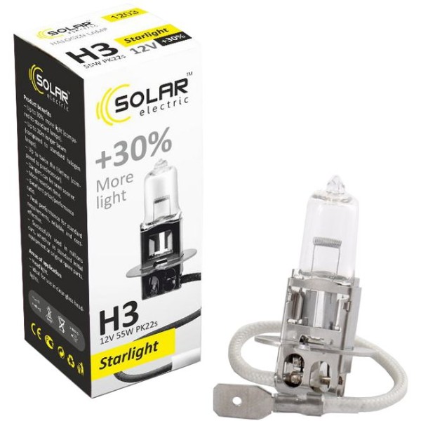 Фото - Автолампа Solar H3 12V 55W PK22s (1203)