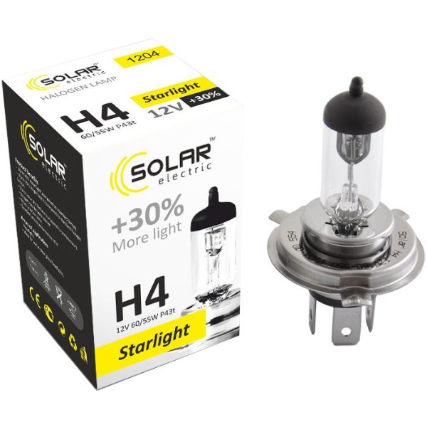 Фото - Автолампа Solar H4 12V 60/55W P43t-38 (1204)
