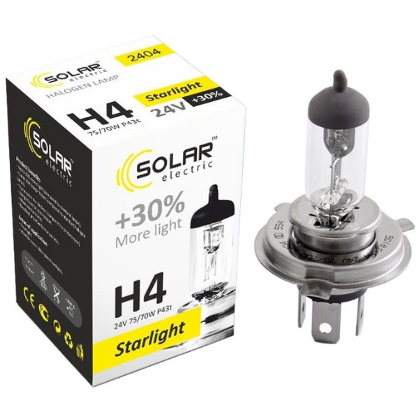 Фото - Автолампа Solar H4 24V 75/70W P43t-38 (2404)