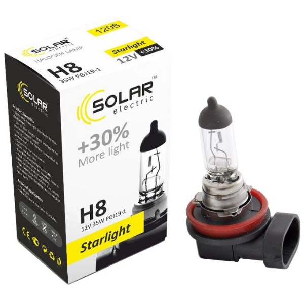 Фото - Автолампа Solar H8 12V 35W PGJ19-1 (1208)