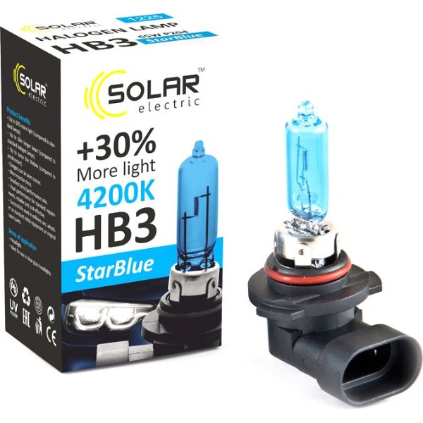 Фото - Автолампа Solar HB3 12V 65W P20d StarBlue 4200K (1225)