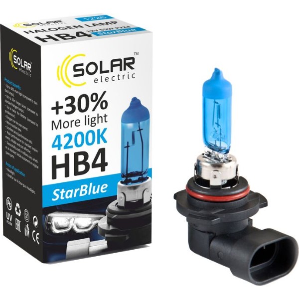 Фото - Автолампа Solar HB4 12V 55W P22d StarBlue 4200K (1226)