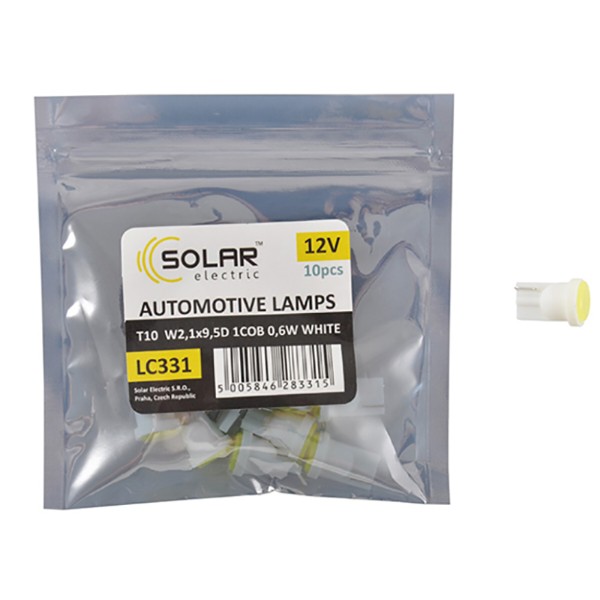 Фото - Автолампа Solar LED 12V T10 W2.1x9.5d 1COB 48LM white 10 шт. (LC331_P)
