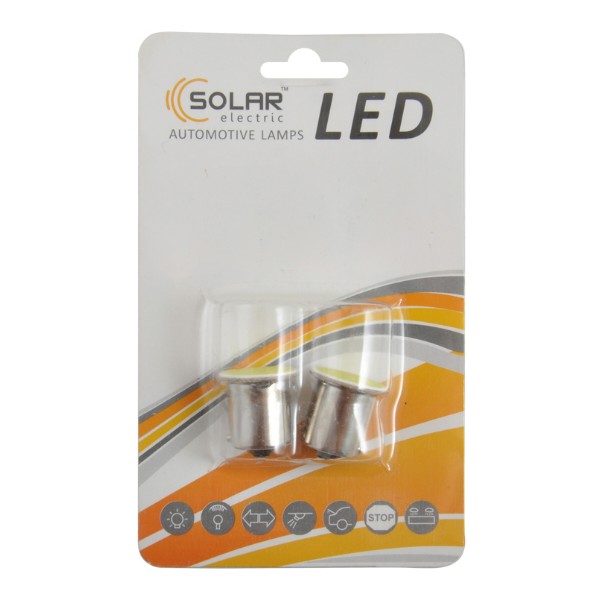 Фото - Автолампа Solar LED 12V G18.5 BA15s 1COB 96LM white 2 шт. (LC332_B2)