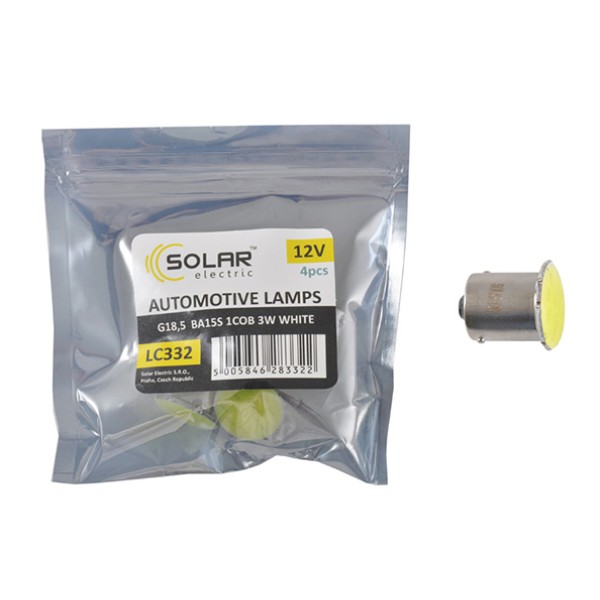 Фото - Автолампа Solar LED 12V G18.5 BA15s 1COB 96LM white 4 шт. (LC332_P)