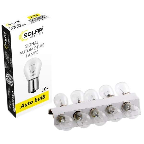 Фото - Автолампа Solar P21W 12V 21W BAU15s (1270)
