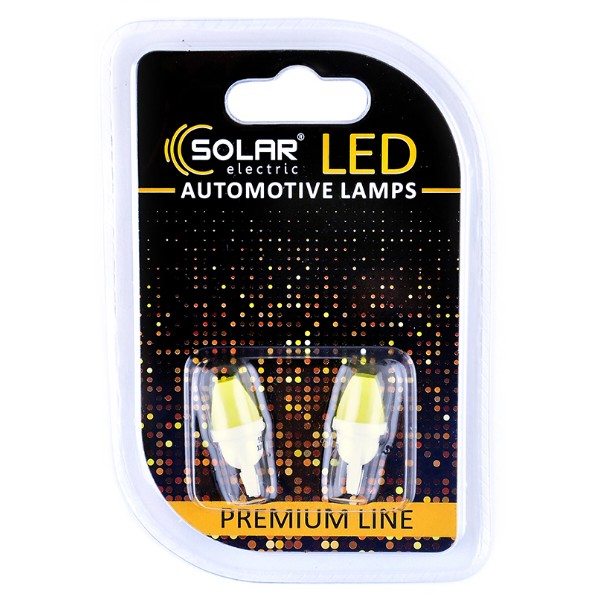 Фото - Автолампа Solar 12V T10 W2.1x9.5d 1COB white 2 шт. (SL1337)