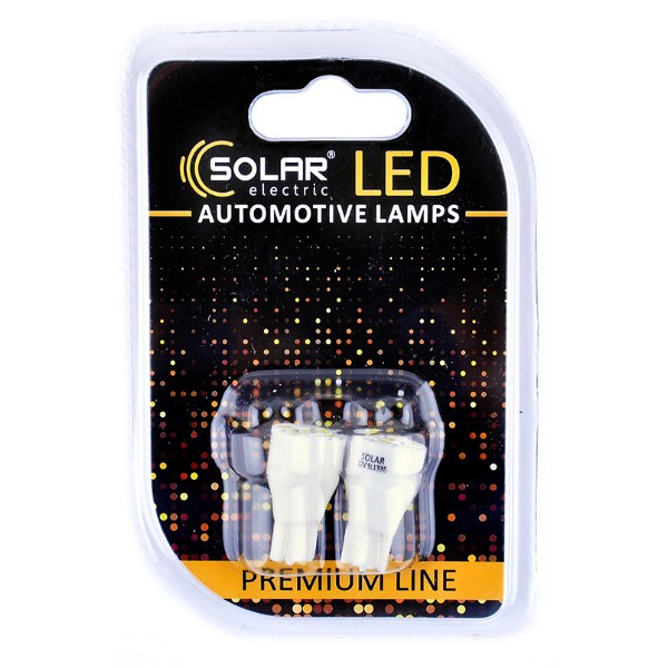 Фото - Автолампа Solar 12V T10 W2.1x9.5d 7SMD 2835 white 2 шт. (SL1338)