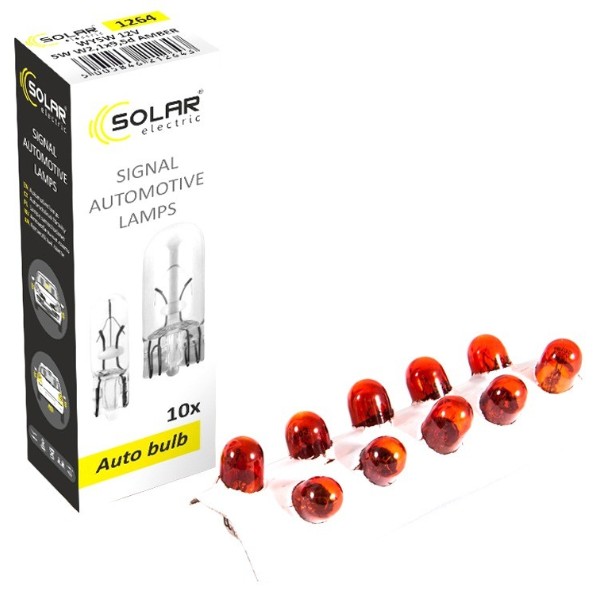 Фото - Автолампа Solar WY5W AMBER 12V W2 1x9.5d (1264)