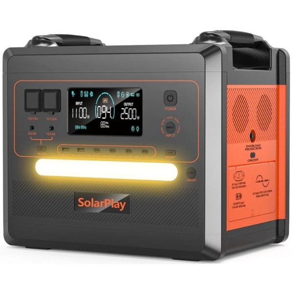 Фото - Зарядна станція універсальна SolarPlay BCQ2402M (2500W, 2304Wh) з LiFePO4-батареєю UPS Black (714941)
