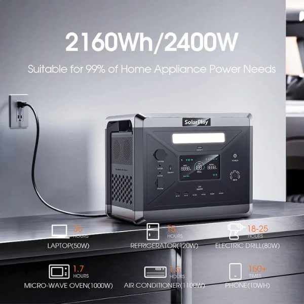 Фото - Зарядна станція універсальна SolarPlay BCQ2501 (2400W, 2160Wh) LiFePO4 Black (715109)