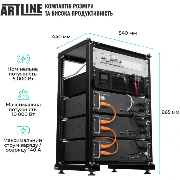 Фото - Система хранения энергии Solarverse SVR20-1SV5K1-LES15.3K1-1 (1ф, 5kW, 51.2V, 300Ah, LiFePO4)