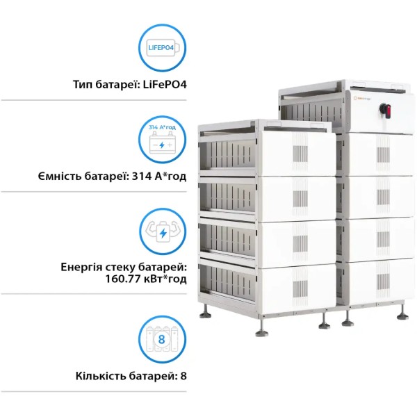 Фото - Система зберігання енергії Solis FlexCore-ID 160kWh 512V 314Ah LiFePO4 (FlexCore-ID-160kWh)