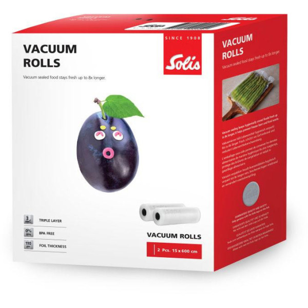 Фото - Пакеты для вакууматора Solis 15 x 600 см 2 рулона (92252)