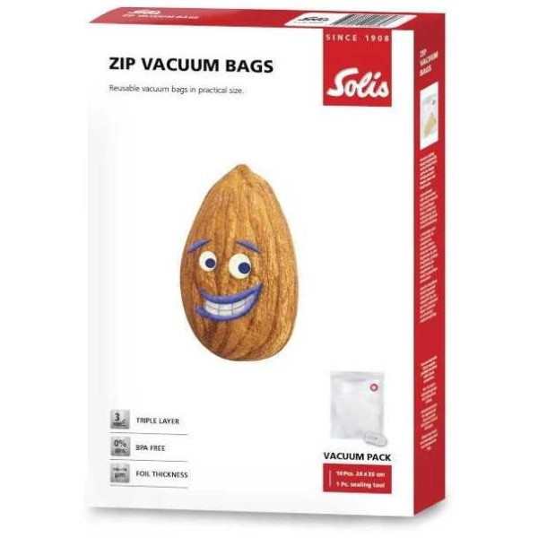 Фото - Пакети для вакууматора Solis Zip Vacuum bags 26 x 35 cm 10 шт. (92269)