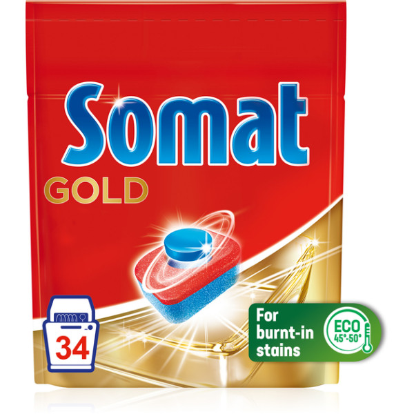 Фото - Таблетка для посудомийної машини Somat Голд 34 табл. (9000101808209)
