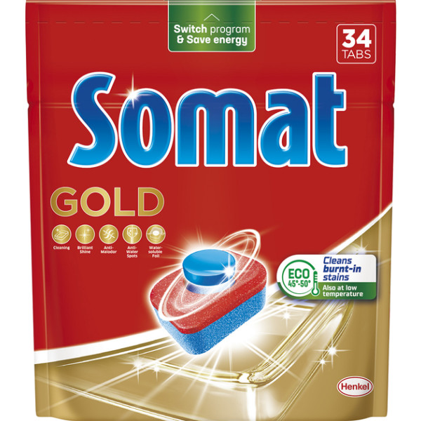 Фото - Таблетка для посудомийної машини Somat Голд 34 табл. (9000101808209) Фото - Таблетка для посудомийної машини Somat Голд 34 табл. (9000101808209)