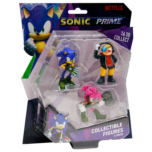 Фото - Коллекционная фигурка Sonic Prime ДОКТОР НЕ, СОНИК, ЭМИ (SON2020B)