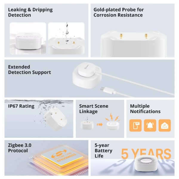 Фото - Беспроводной датчик обнаружения затопления Sonoff SNZB-05P, Zigbee 3.0