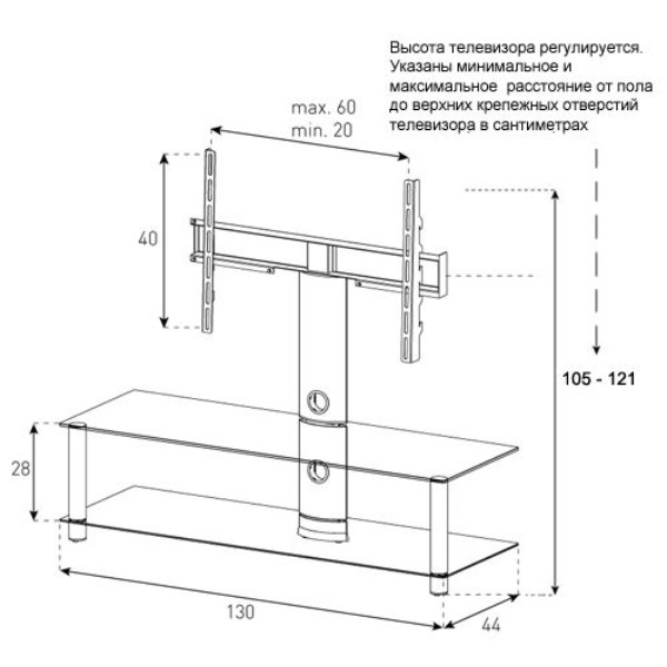 Фото - Уцінка - Тумба для телевізора Sonorous NEO 130-B-HBLK