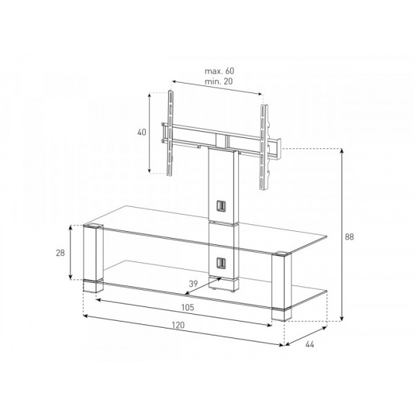 Фото - Тумба для телевізора Sonorous PL 2400-C-INX