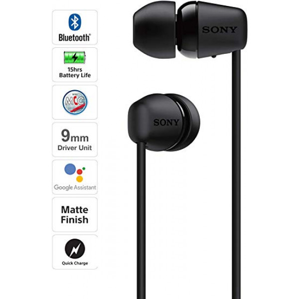 Фото - Навушники вкладиші бездротові Sony WI-C200 Black