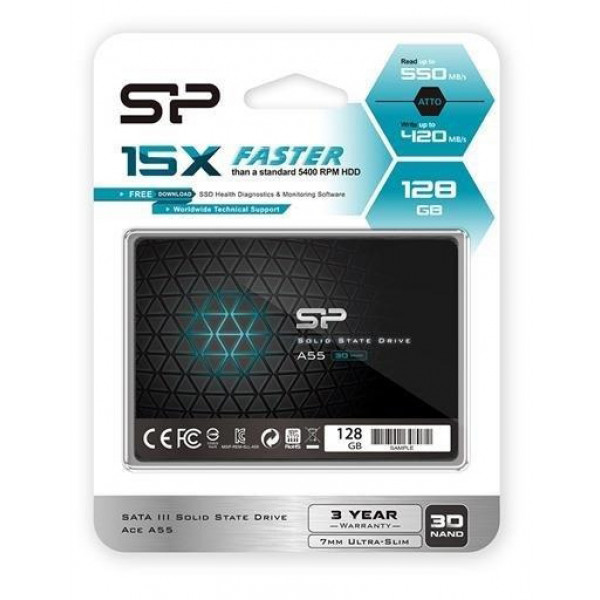 Фото - SSD-накопичувач внутрішній Silicon Power A55 128GB 2.5" SATAIII TLC (SP128GBSS3A55S25)