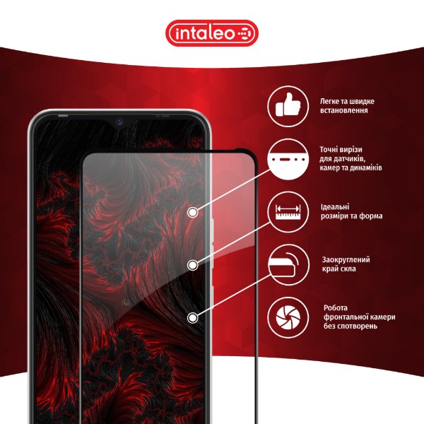 Фото - Защитное стекло для смартфона Intaleo Full Glue for Tecno Spark 8C Black (1283126542480)