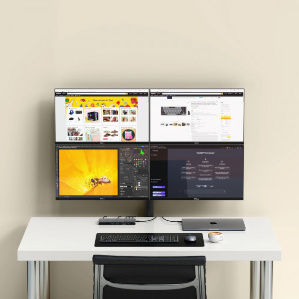 Фото - Хаб USB Satechi Thunderbolt 4 Docking Station DisplayLink Space Gray (ST-DT4MDM-EU)