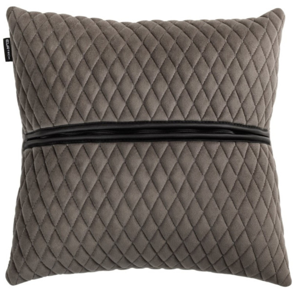 Фото - Автомобільна подушка EVAtech з алькантари 40x40 см сіра з сірою ниткою, малий ромб SPBALMRGG