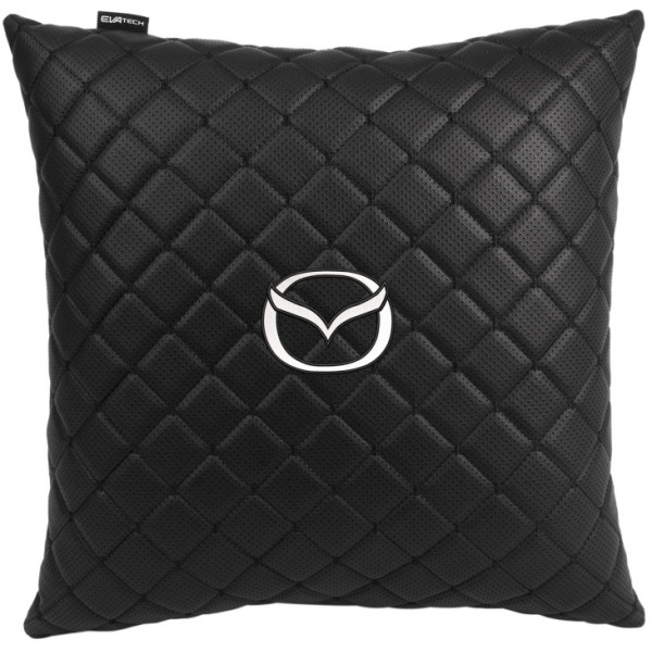 Фото - Автомобільна подушка EVAtech ECO 40x40 см Mazda чорна з чорною ниткою SPBCSBBV015