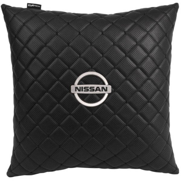 Фото - Автомобільна подушка EVAtech ECO 40x40 см Nissan чорна з чорною ниткою SPBCSBBV021 Фото - Автомобільна подушка EVAtech ECO 40x40 см Nissan чорна з чорною ниткою SPBCSBBV021