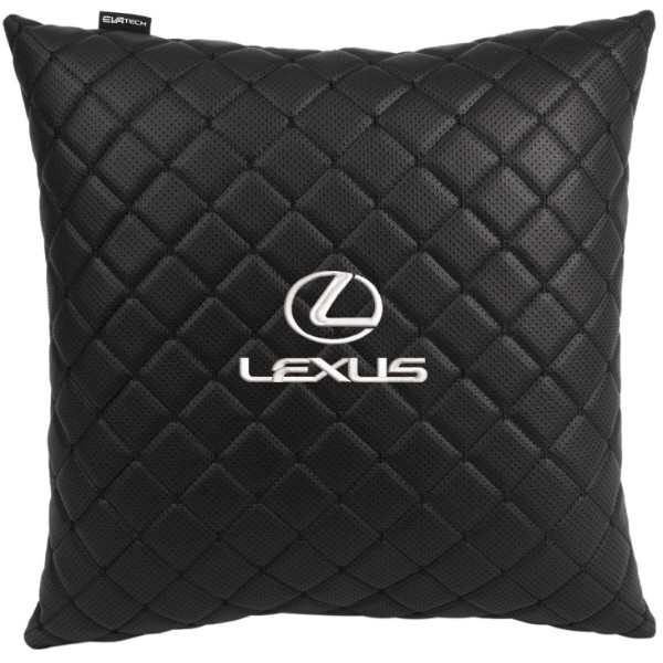 Фото - Автомобільна подушка EVAtech ECO 40x40 см Lexus чорна з чорною ниткою SPBCSBBV035 Фото - Автомобільна подушка EVAtech ECO 40x40 см Lexus чорна з чорною ниткою SPBCSBBV035