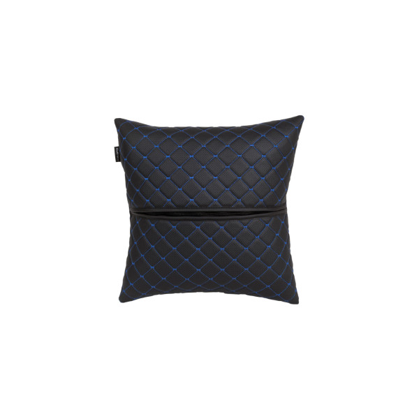 Фото - Автомобільна подушка EVAtech ECO 40x40 см BMW M чорна з синьою ниткою SPBCSBLV006