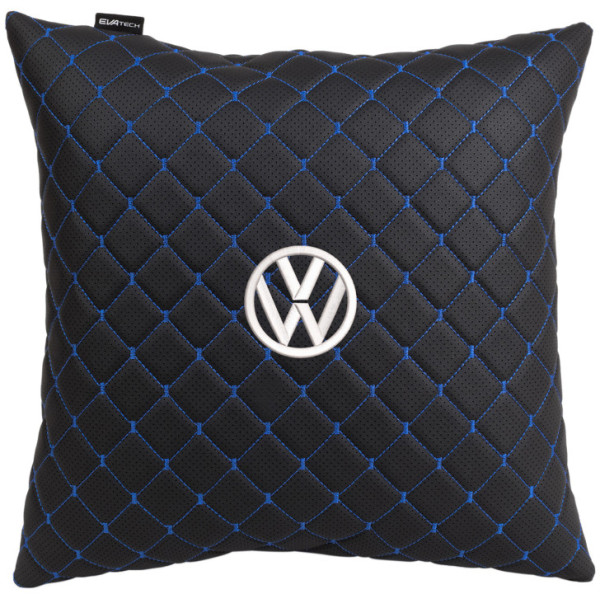 Фото - Автомобільна подушка EVAtech ECO 40x40 см Volkswagen чорна з синьою ниткою SPBCSBLV032 Фото - Автомобільна подушка EVAtech ECO 40x40 см Volkswagen чорна з синьою ниткою SPBCSBLV032