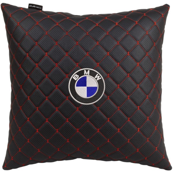 Фото - Автомобильная подушка EVAtech ECO 40x40 см BMW черная с красной нитью SPBCSBRV005