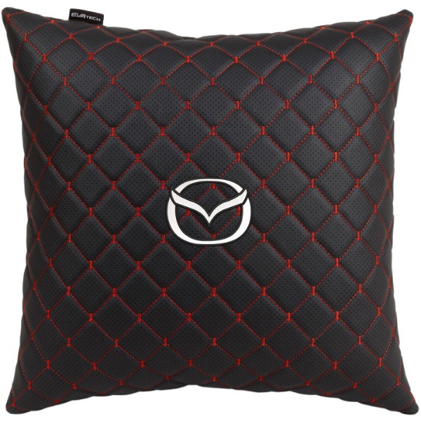 Фото - Автомобильная подушка EVAtech ECO 40x40 см Mazda черная с красной нитью SPBCSBRV015